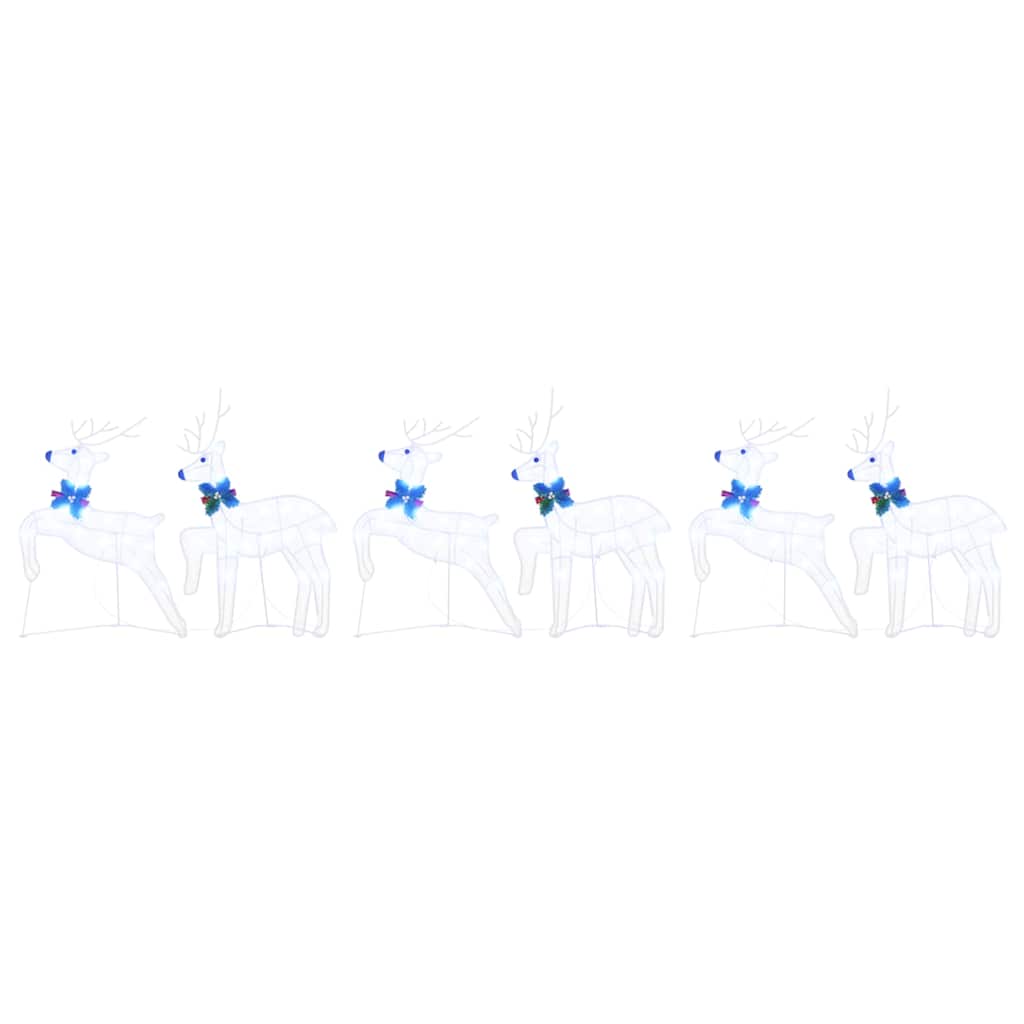 LED Reinsdyr 6 pcs Hvit stoff