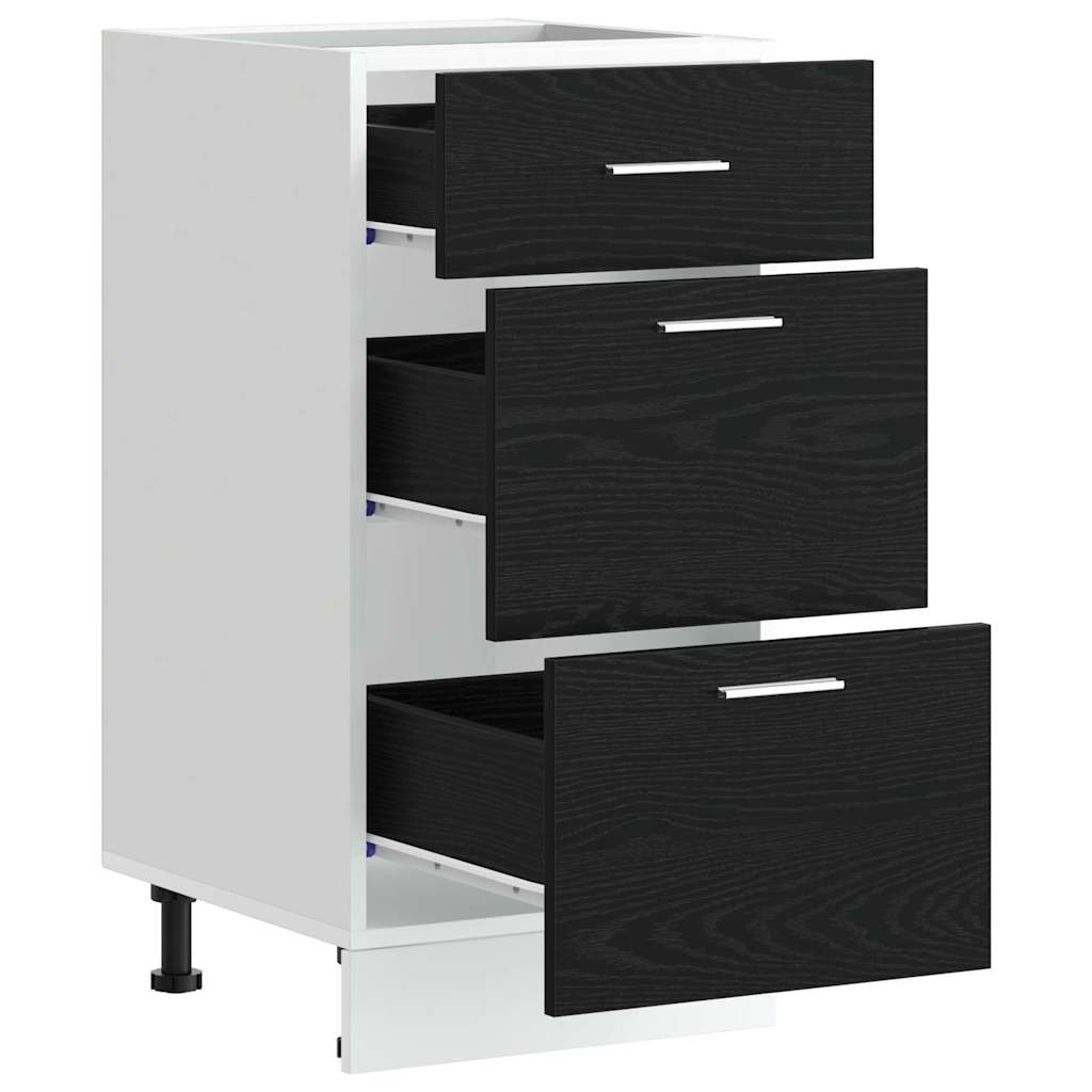 Kjøkken Underskaps Svart Eik 40 x 46 x 81,5 cm Konstruert tre