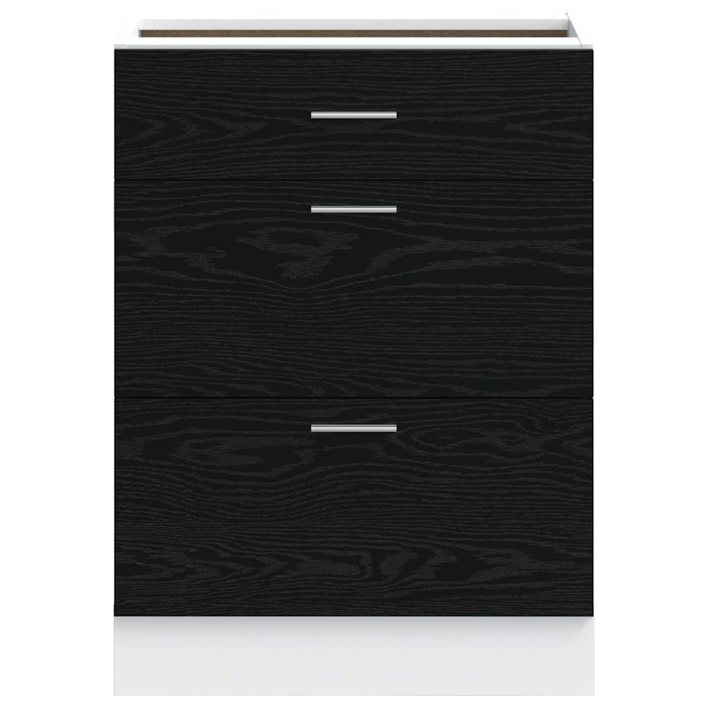 Kjøkken Underskaps Svart Eik 60 x 46 x 81,5 cm Konstruert tre