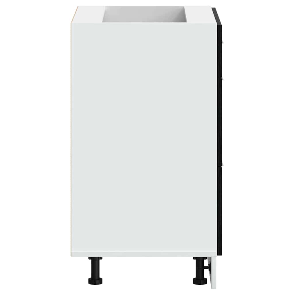 Kjøkken Underskaps Svart Eik 60 x 46 x 81,5 cm Konstruert tre