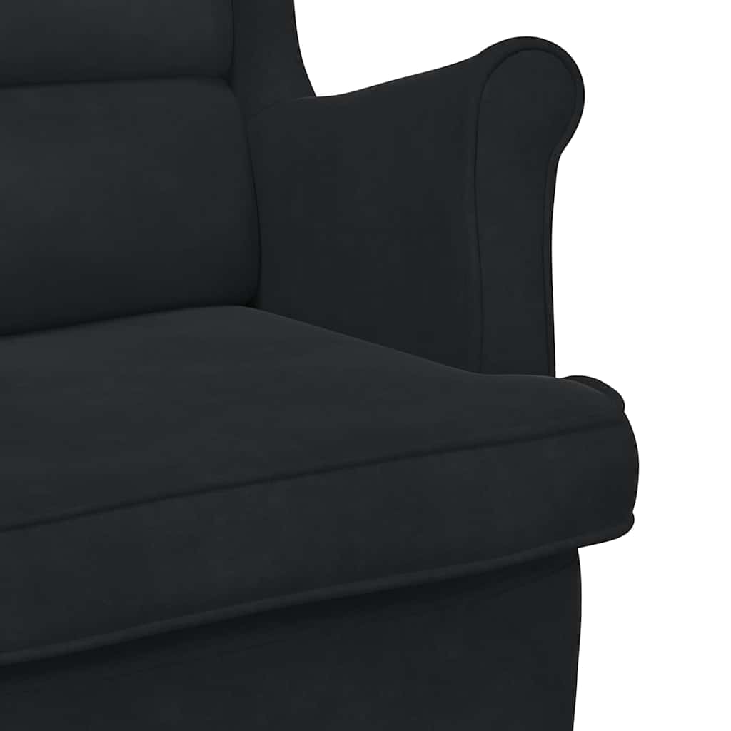 Gyngestol med pute Svart 92 x 71 x 100 cm Kryssfinér