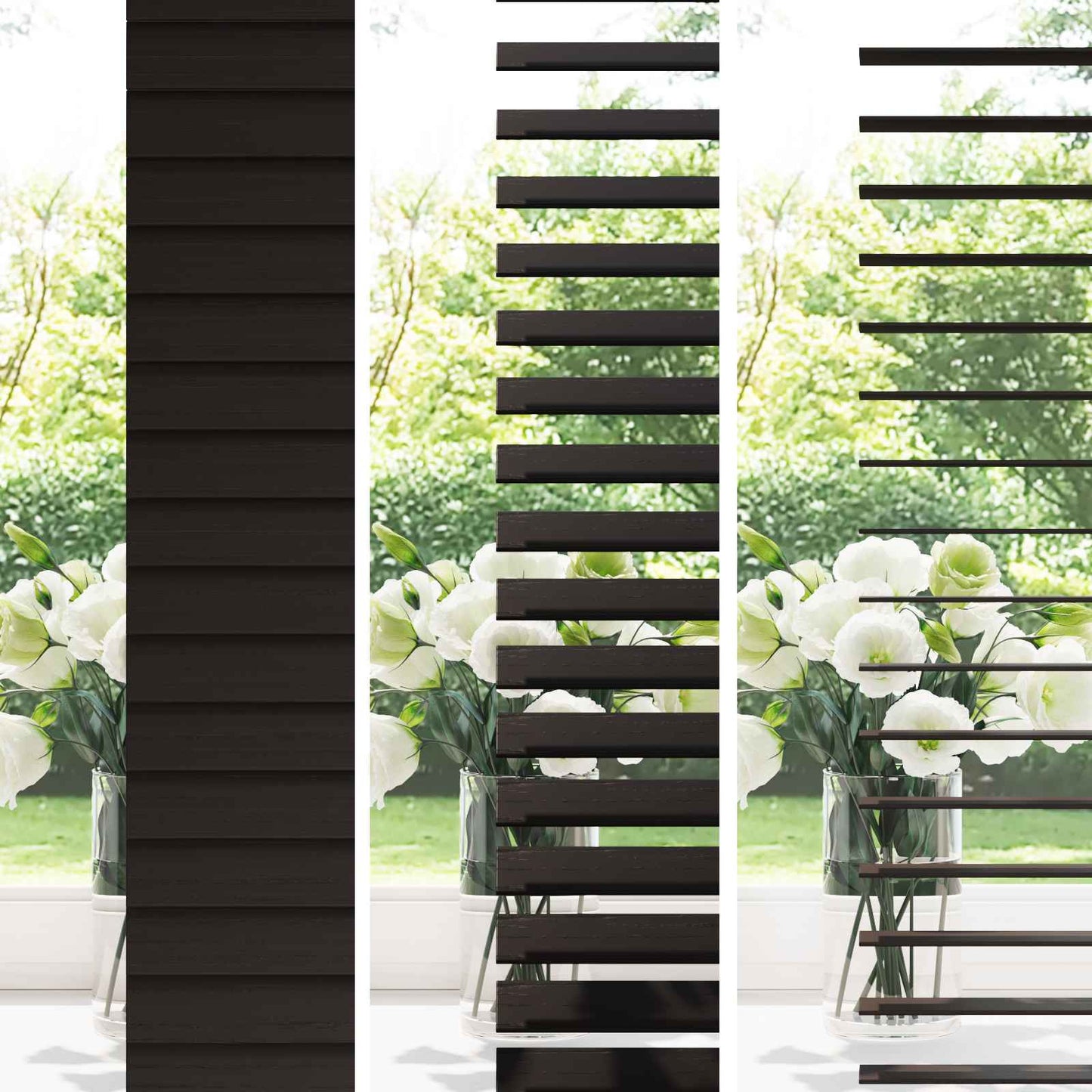 Venetiansk persienne Mørk brun 55 x 250 cm 35 mm