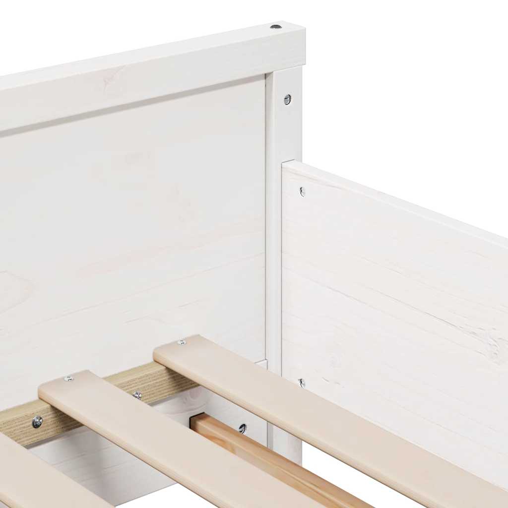 Sengestamme med madrass Hvit 80 x 200 cm Heltre furu