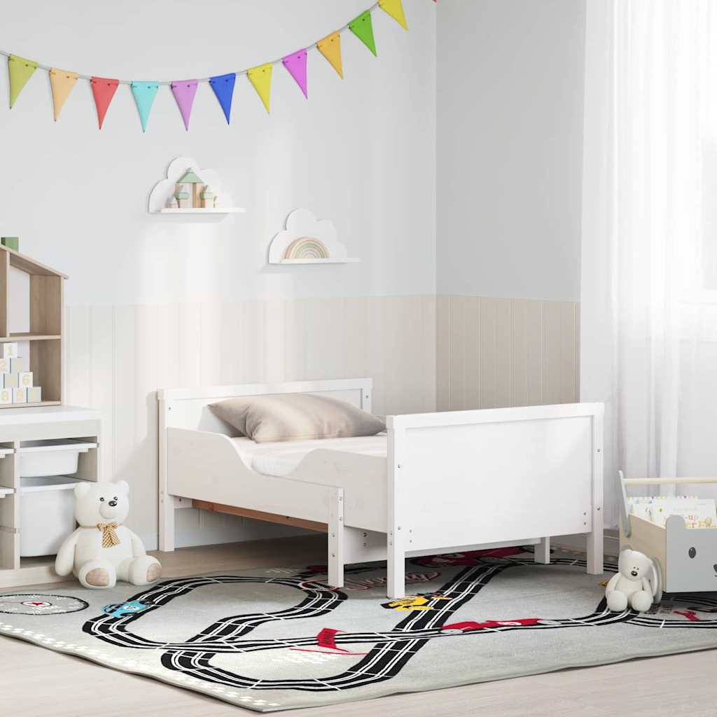 Sengestamme med madrass Hvit 80 x 200 cm Heltre furu