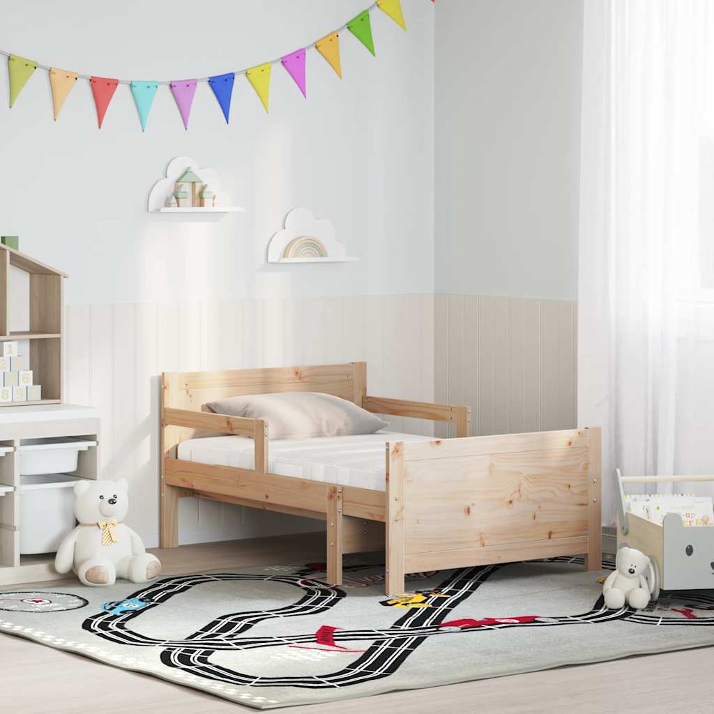 Sengestamme med madrass Brun 80 x 200 cm Massiv furu