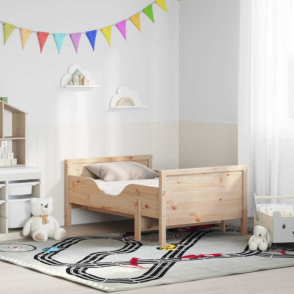 Sengestamme med madrass Brun 80 x 200 cm Massiv furu