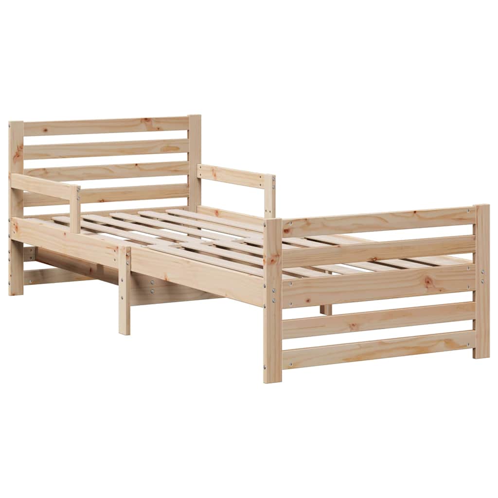 Sengestamme med madrass Brun 80 x 200 cm Massiv furu