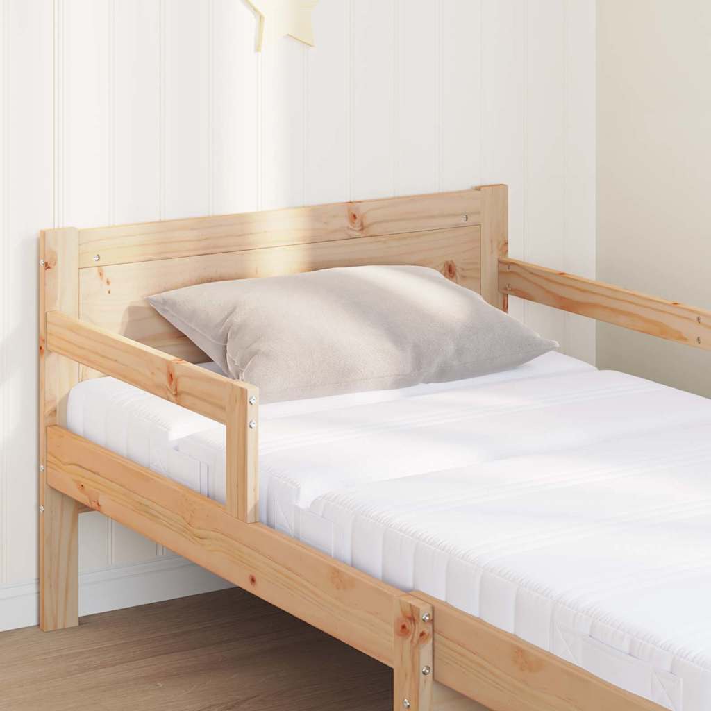 Sengestamme med madrass Brun 80 x 200 cm Massiv furu