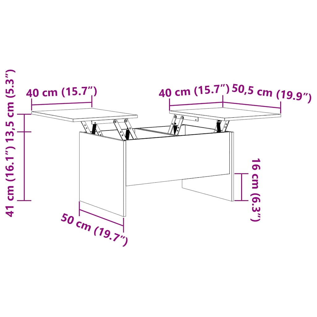 Kaffebord Gamle tre 102 x 50,5 x 46,5 cm Konstruert tre