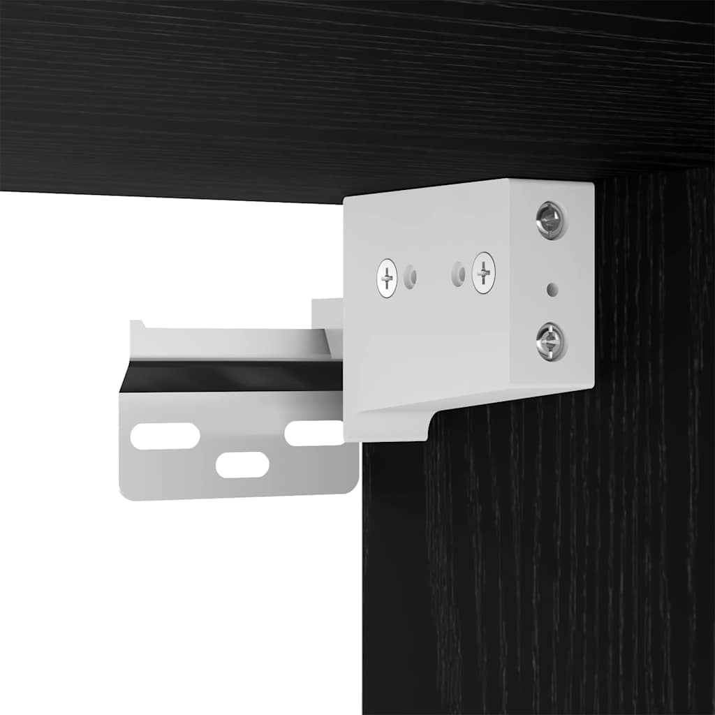 Speilskap med hylle Svart Eik 91 x 15 x 76,5 cm Konstruert tre