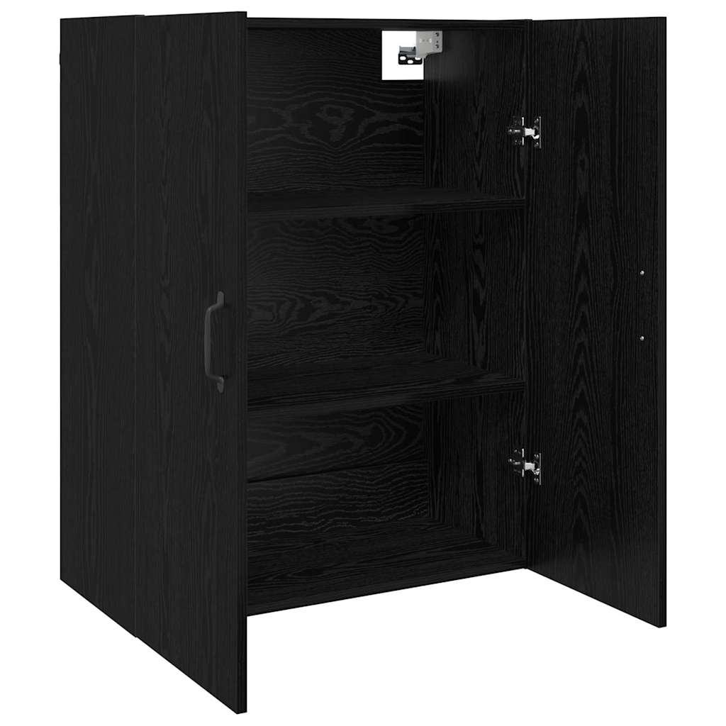 Veggskap Veggmontert Svart Eik 69,5 x 34 x 90 cm Konstruert tre