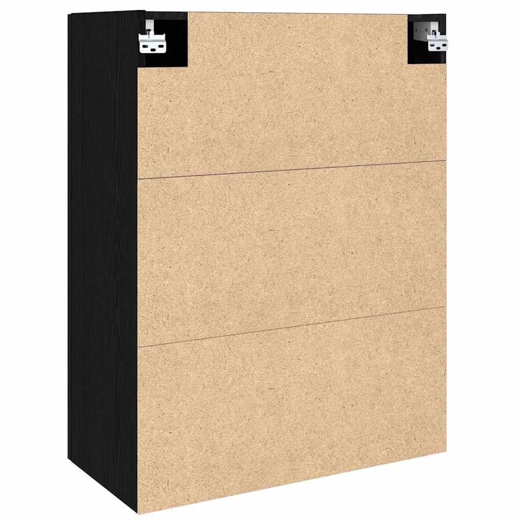 Veggskap Veggmontert Svart Eik 69,5 x 34 x 90 cm Konstruert tre