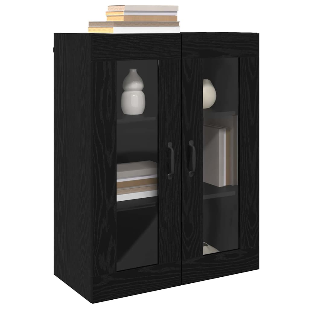 Oppbevaringsskap Veggmontert Svart Eik 69,5 x 34 x 90 cm