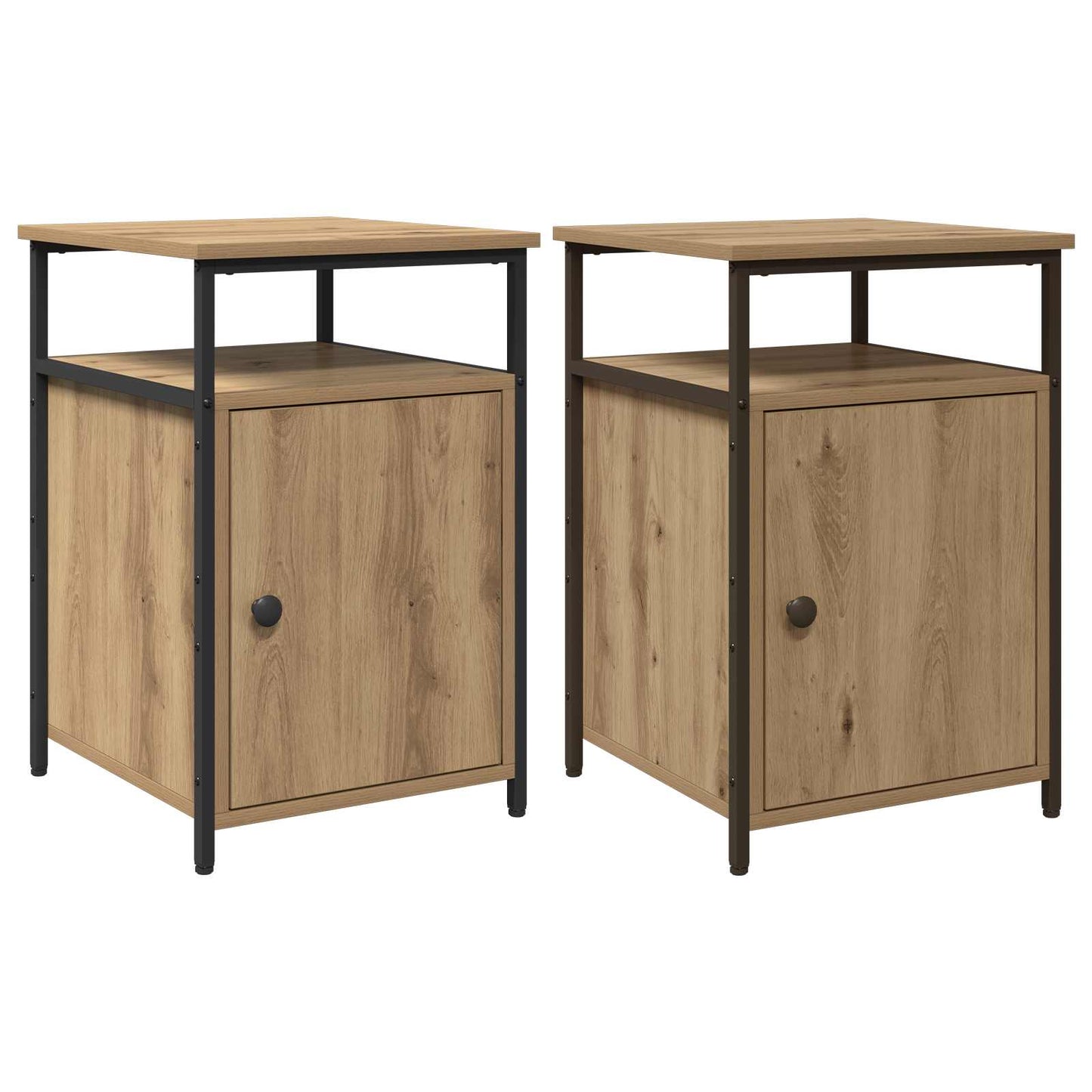 Nattbordskap med skuff 2 pcs artisan eik Konstruert tre