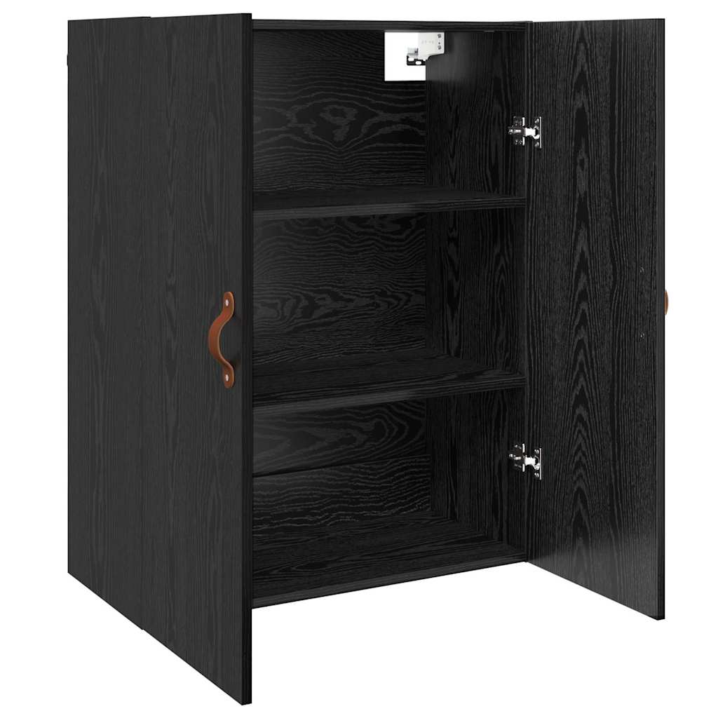 Veggskap Veggmontert Svart Eik 69,5 x 34 x 90 cm Konstruert tre