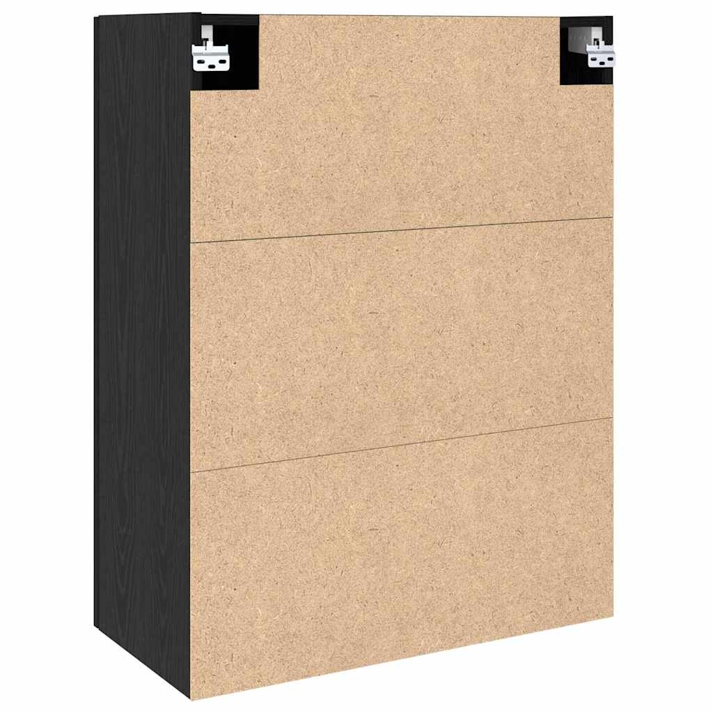 Veggskap Veggmontert Svart Eik 69,5 x 34 x 90 cm Konstruert tre
