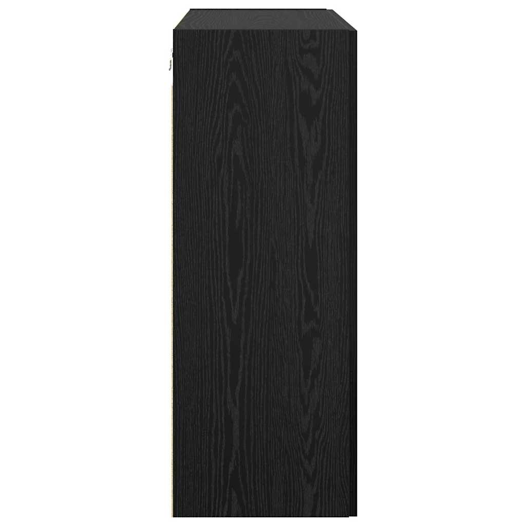 Veggskap Veggmontert Svart Eik 69,5 x 34 x 90 cm Konstruert tre