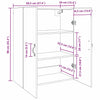 Veggskap Svart 69.5 x 34 x 90 cm Konstruert tre