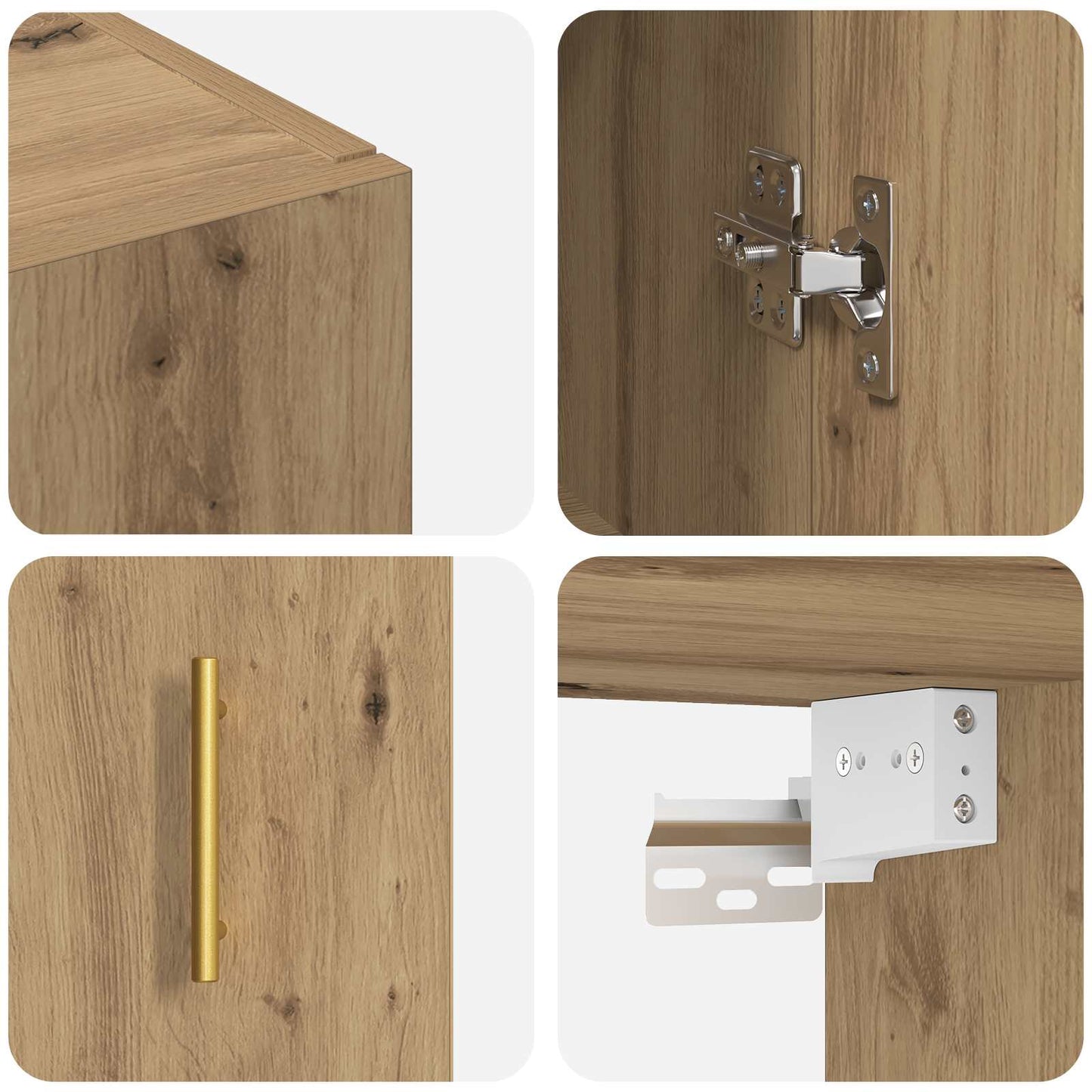 Veggskap Artisan Eik 69,5 x 34 x 90 cm Konstruert tre
