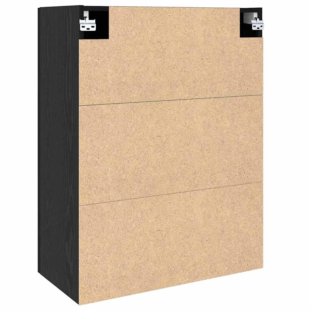 Veggskap Veggmontert Svart Eik 69,5 x 34 x 90 cm Konstruert tre