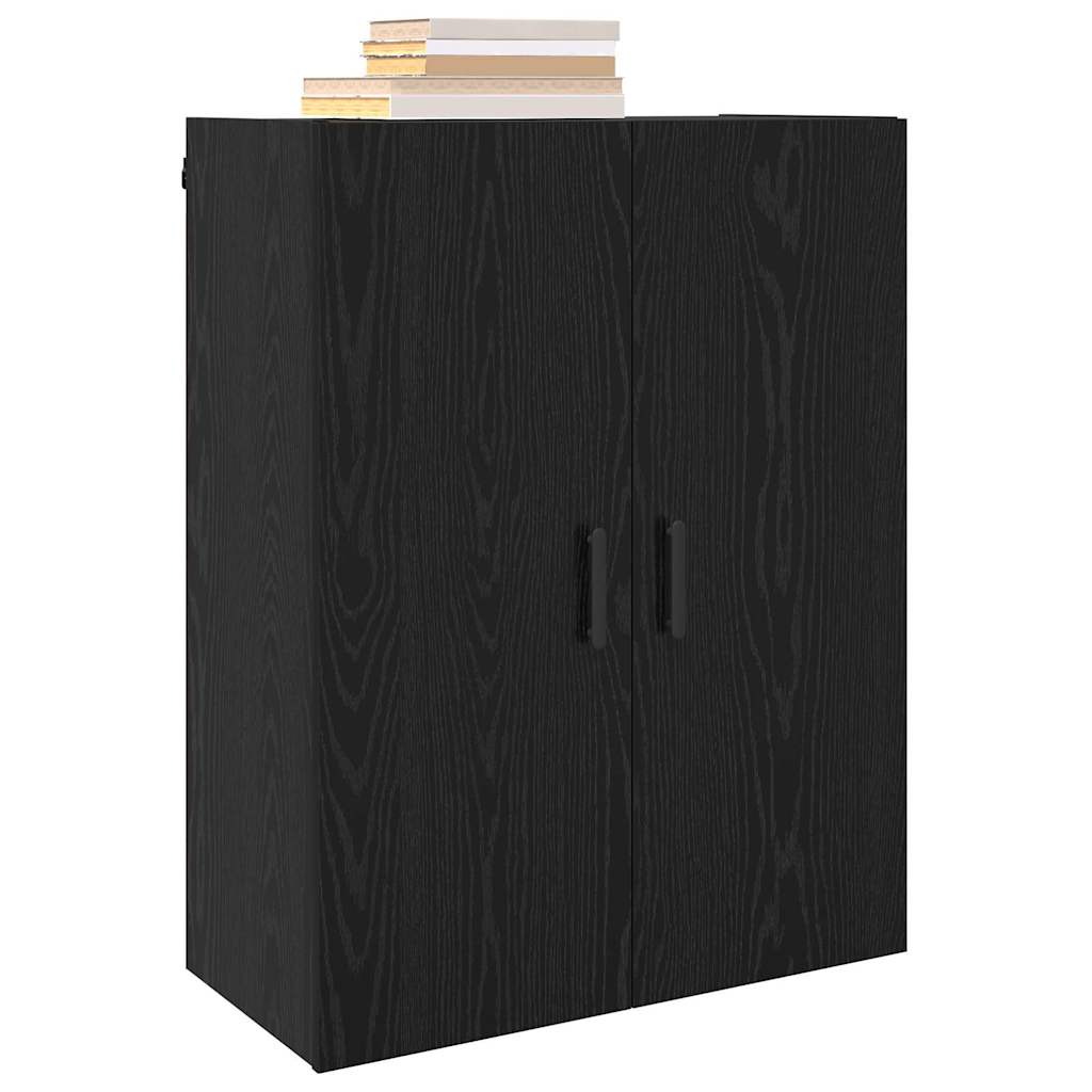 Veggskap Veggmontert Svart Eik 69,5 x 34 x 90 cm Konstruert tre
