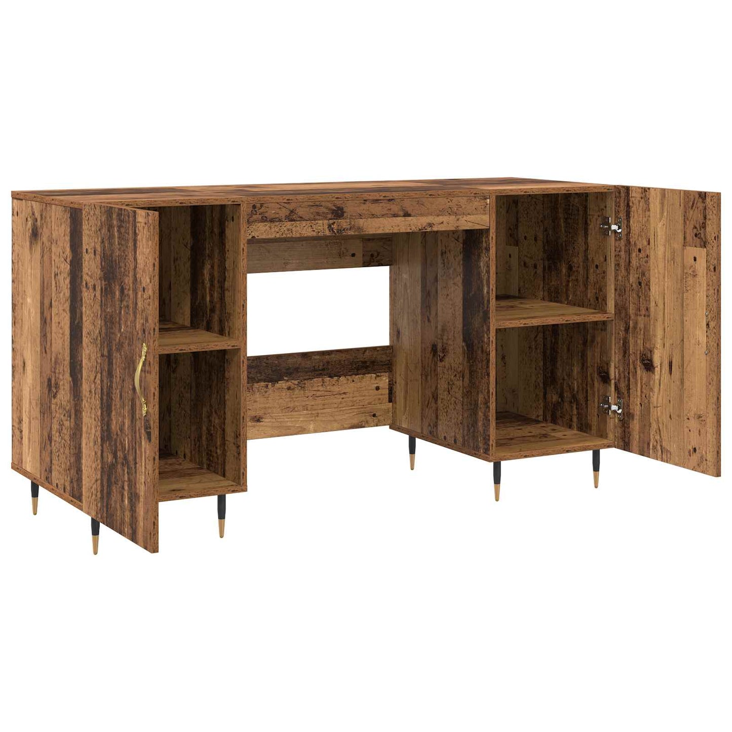 Skrivebord med dør Gammelt tre 140 x 50 x 75 cm Konstruert tre