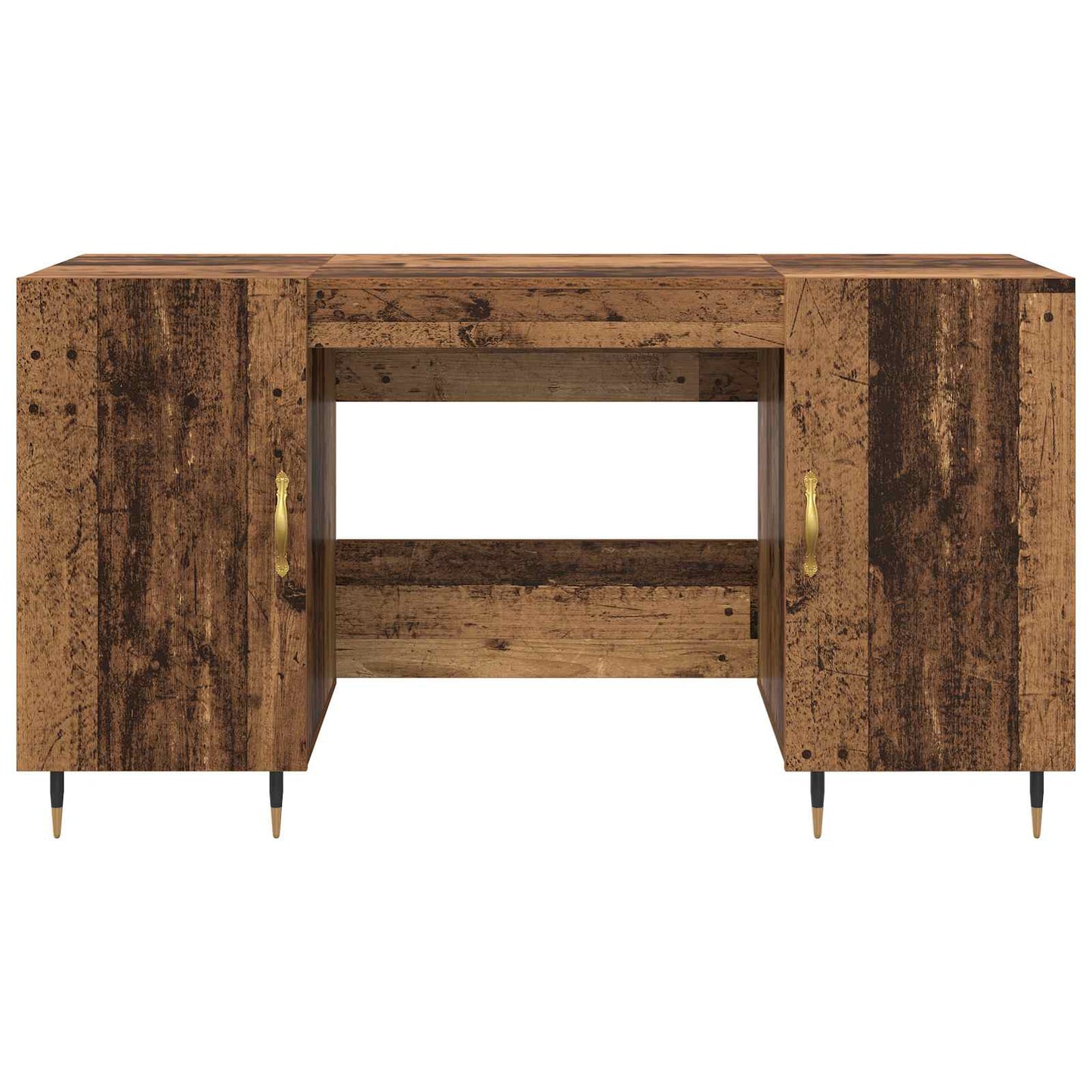 Skrivebord med dør Gammelt tre 140 x 50 x 75 cm Konstruert tre