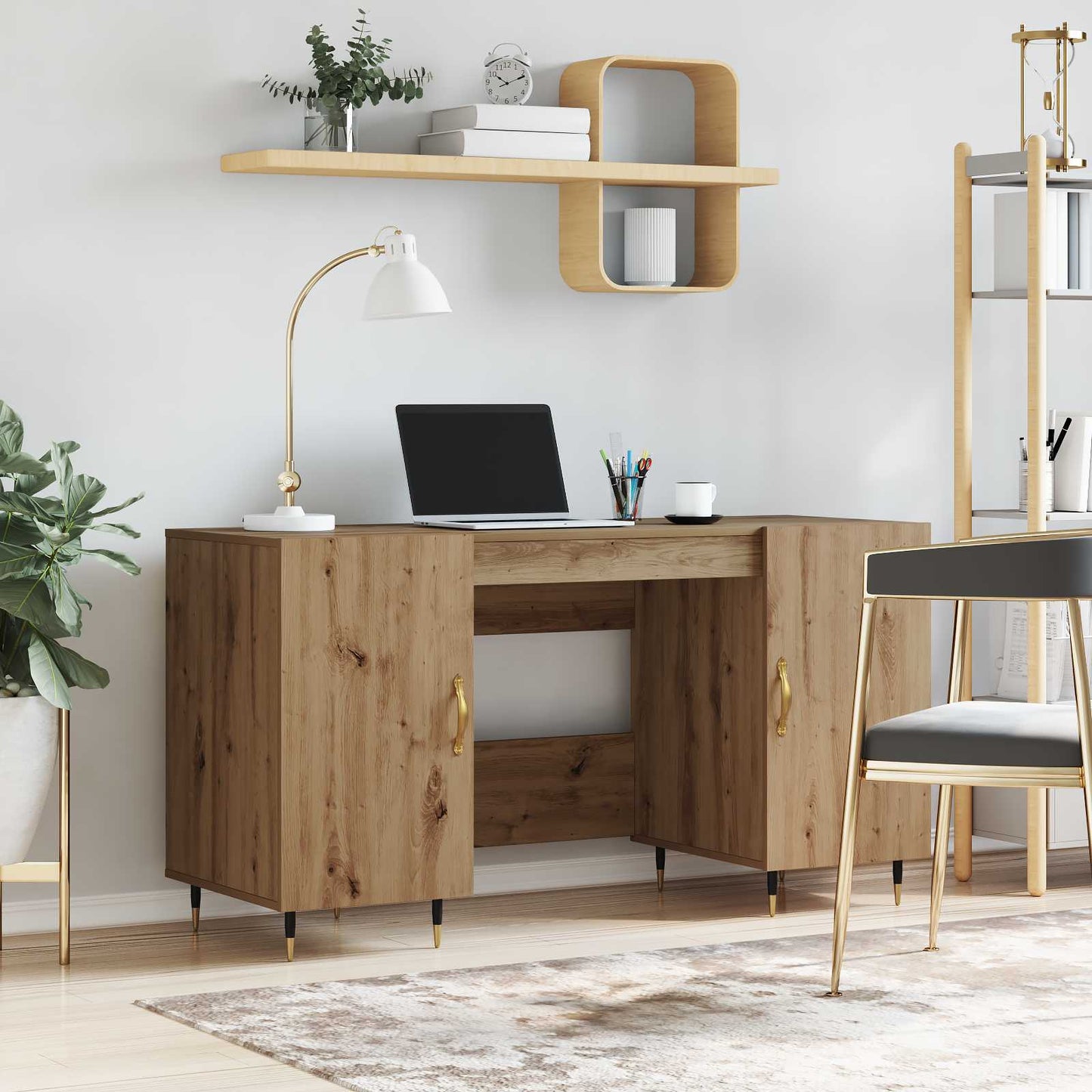 Skrivebord artisan eik Konstruert tre 140 x 50 x 75 cm