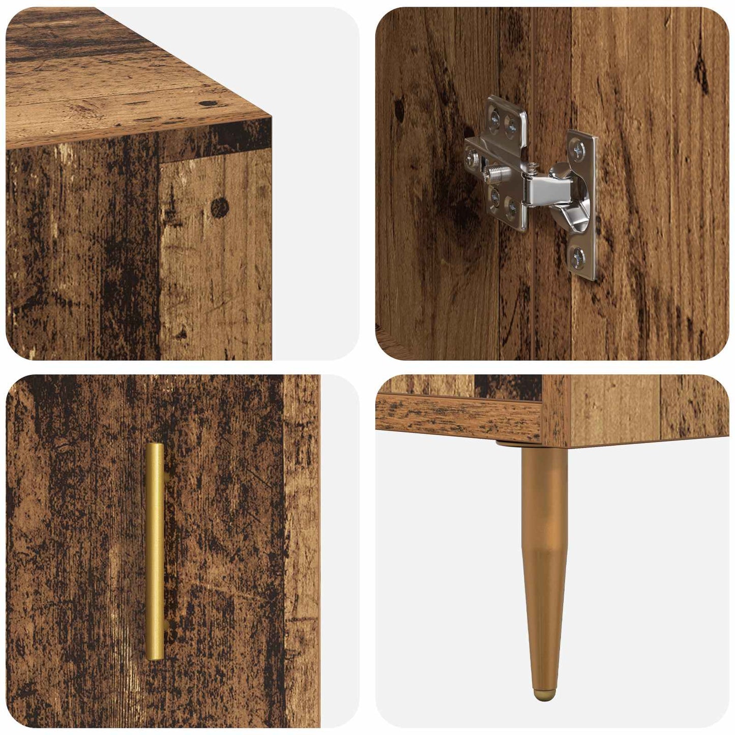 Skrivebord med dør Gammelt tre 140 x 50 x 75 cm Konstruert tre