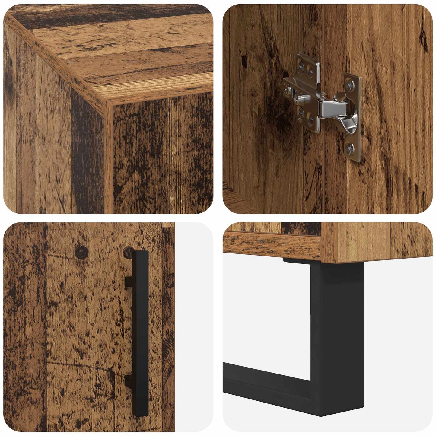 Skrivebord med dør Gammelt tre 140 x 50 x 75 cm Konstruert tre
