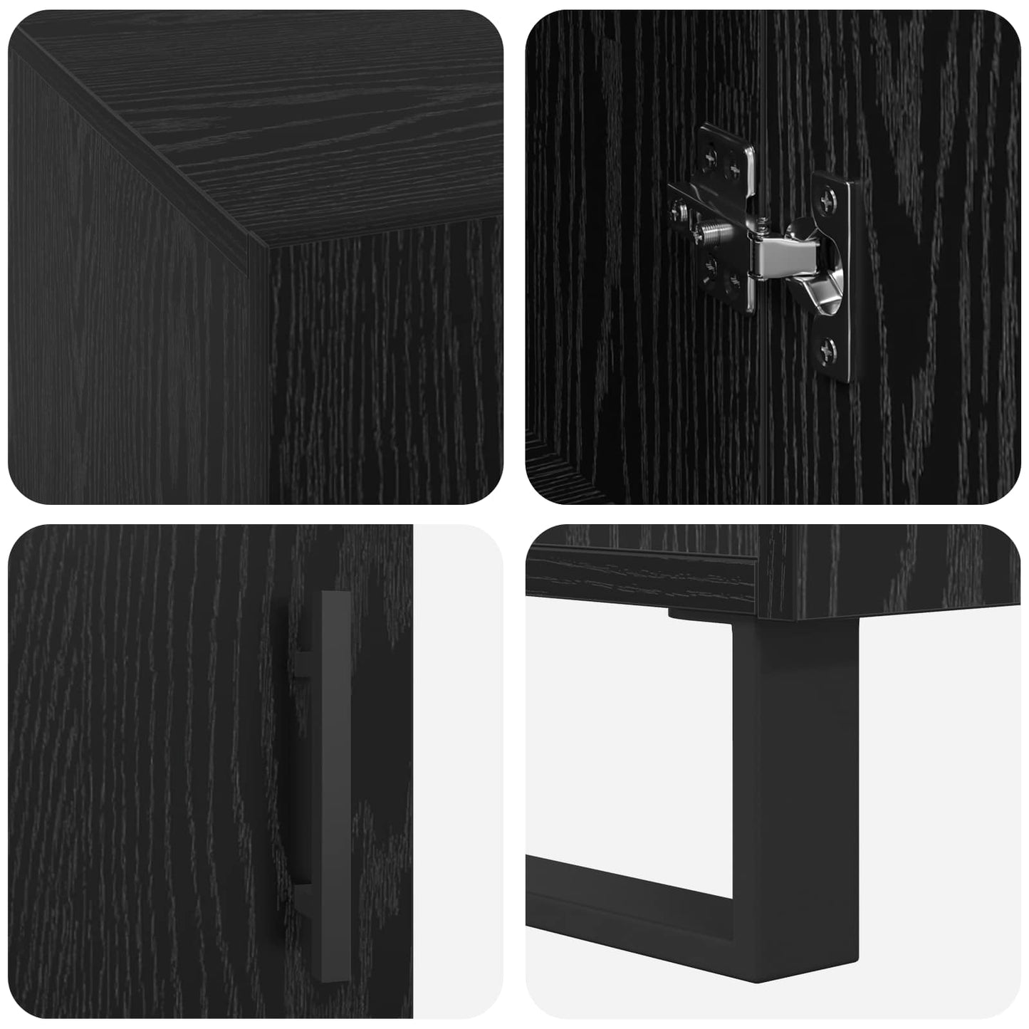 Skrivebord med hylle Svart eik 140 x 50 x 75 cm Konstruert tre