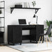 Skrivebord med hylle Svart eik 140 x 50 x 75 cm Konstruert tre