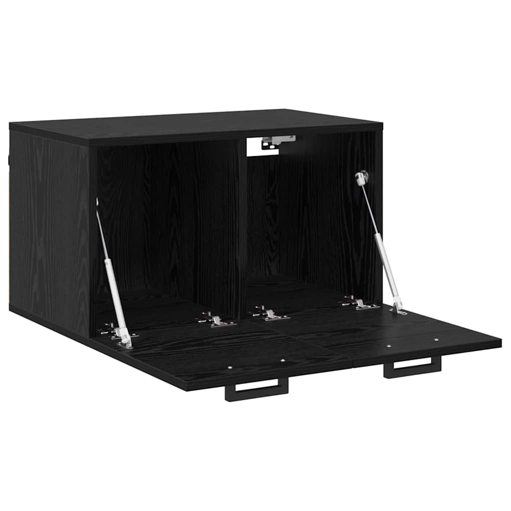 Vegghengt skap Svart Eik 60 x 36,5 x 35 cm Konstruert tre