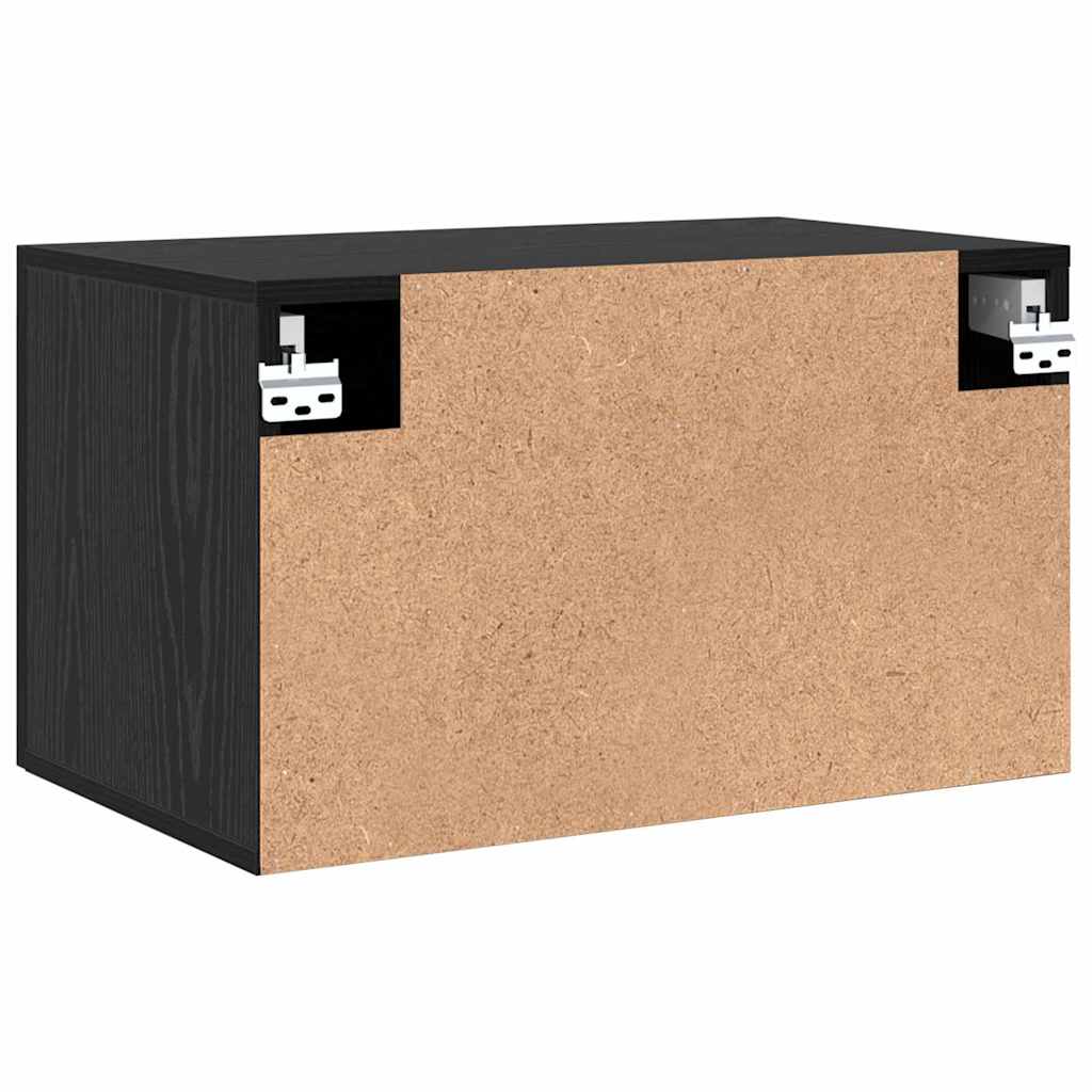 Vegghengt skap Svart Eik 60 x 36,5 x 35 cm Konstruert tre