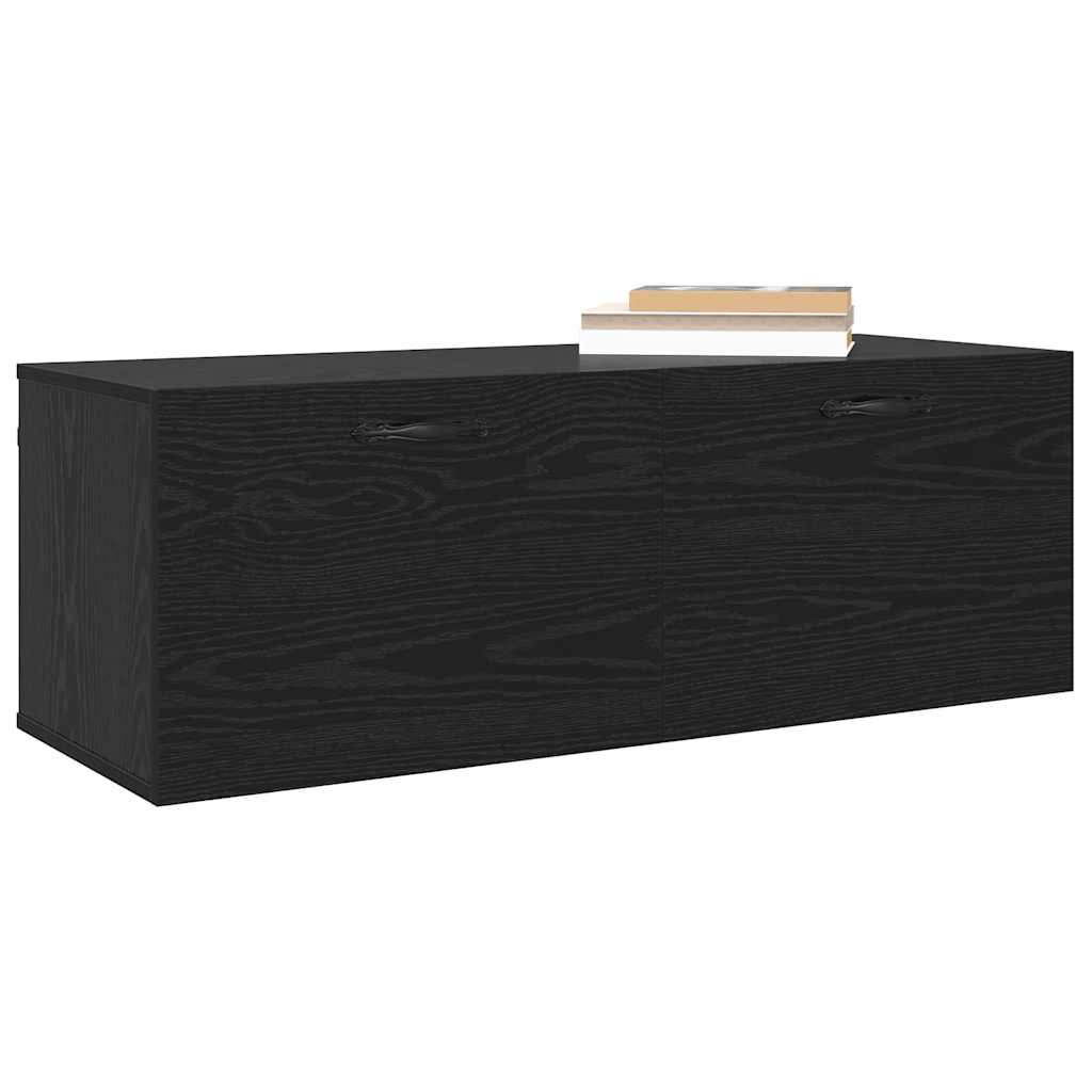 Vegghengt skap Svart Eik 100 x 36,5 x 35 cm Konstruert tre