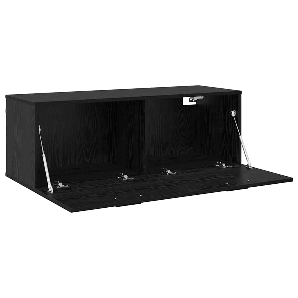 Vegghengt skap Svart Eik 100 x 36,5 x 35 cm Konstruert tre