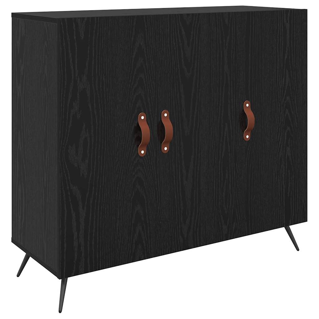 Serviesskap Svart Eik 89,5 x 34 x 80 cm Konstruert tre