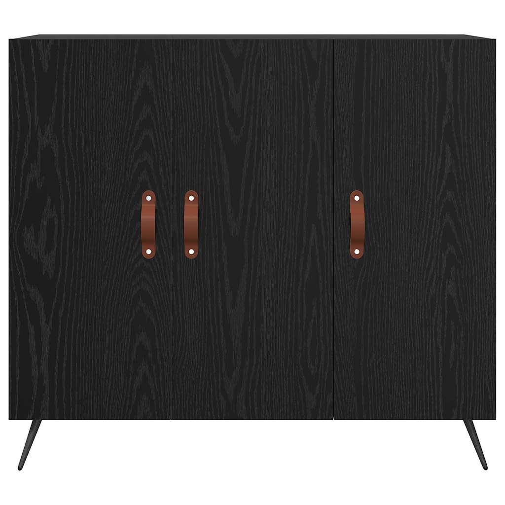 Serviesskap Svart Eik 89,5 x 34 x 80 cm Konstruert tre