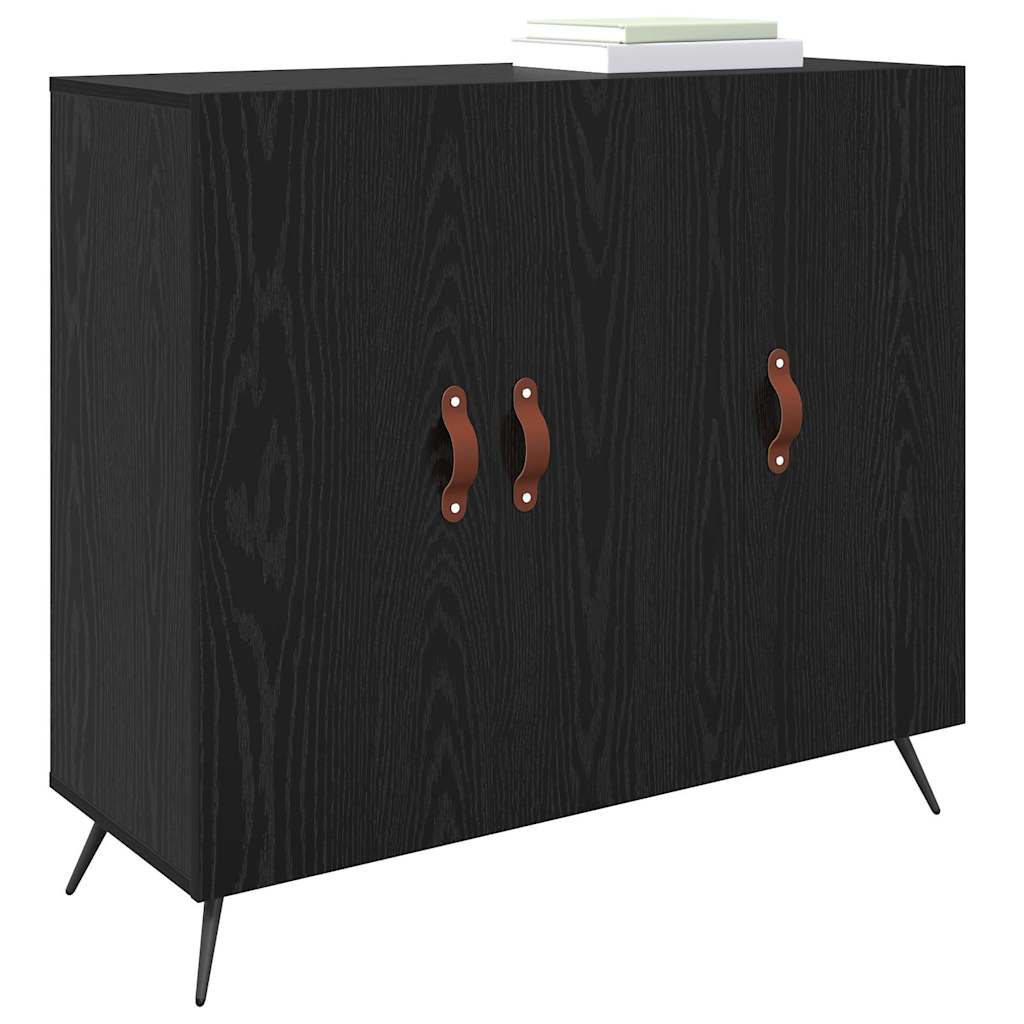 Serviesskap Svart Eik 89,5 x 34 x 80 cm Konstruert tre