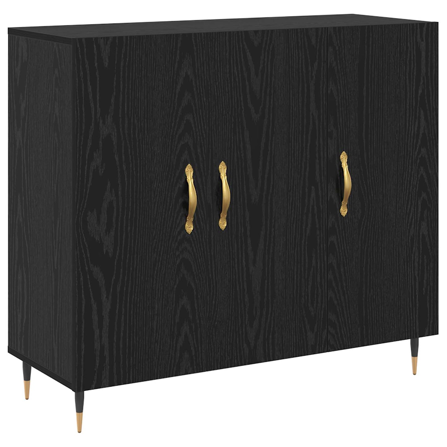 Serviesskap Svart Eik 90 x 34 x 80 cm Konstruert tre