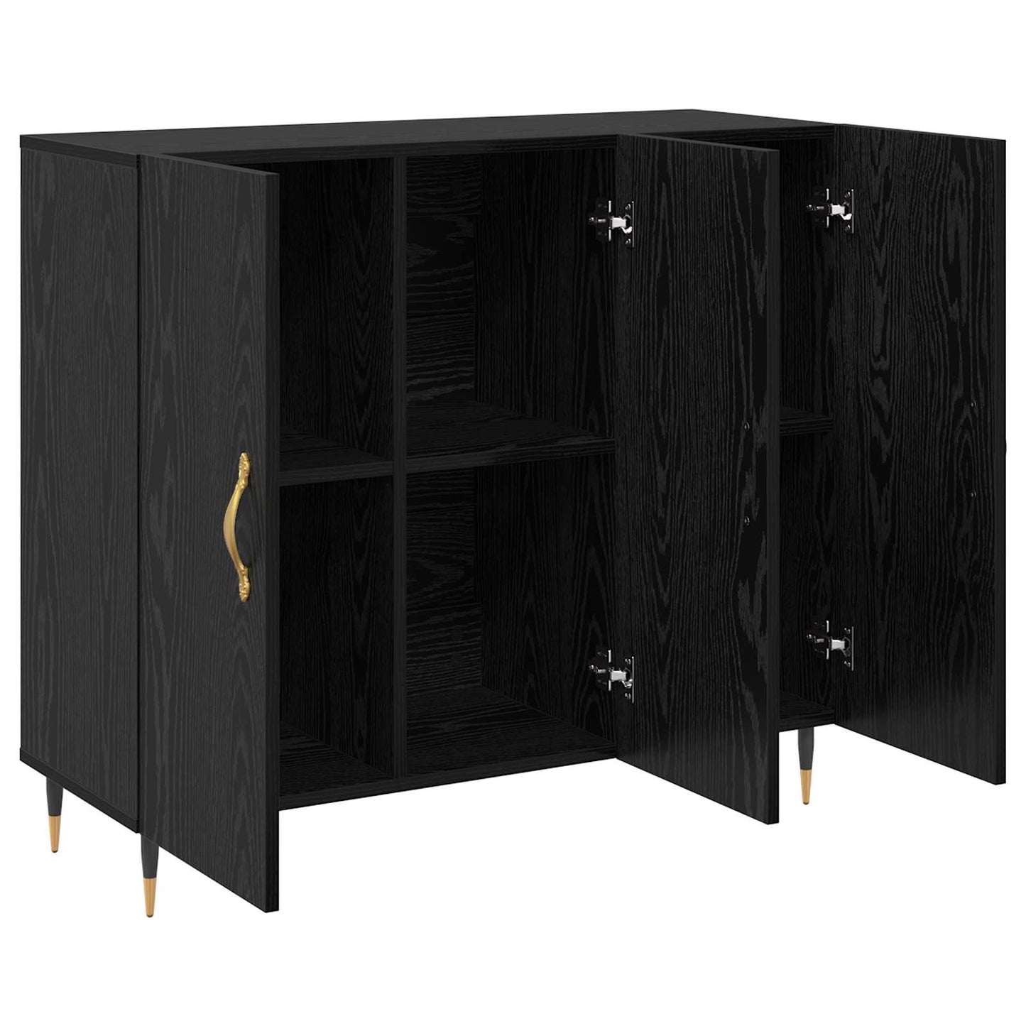 Serviesskap Svart Eik 90 x 34 x 80 cm Konstruert tre