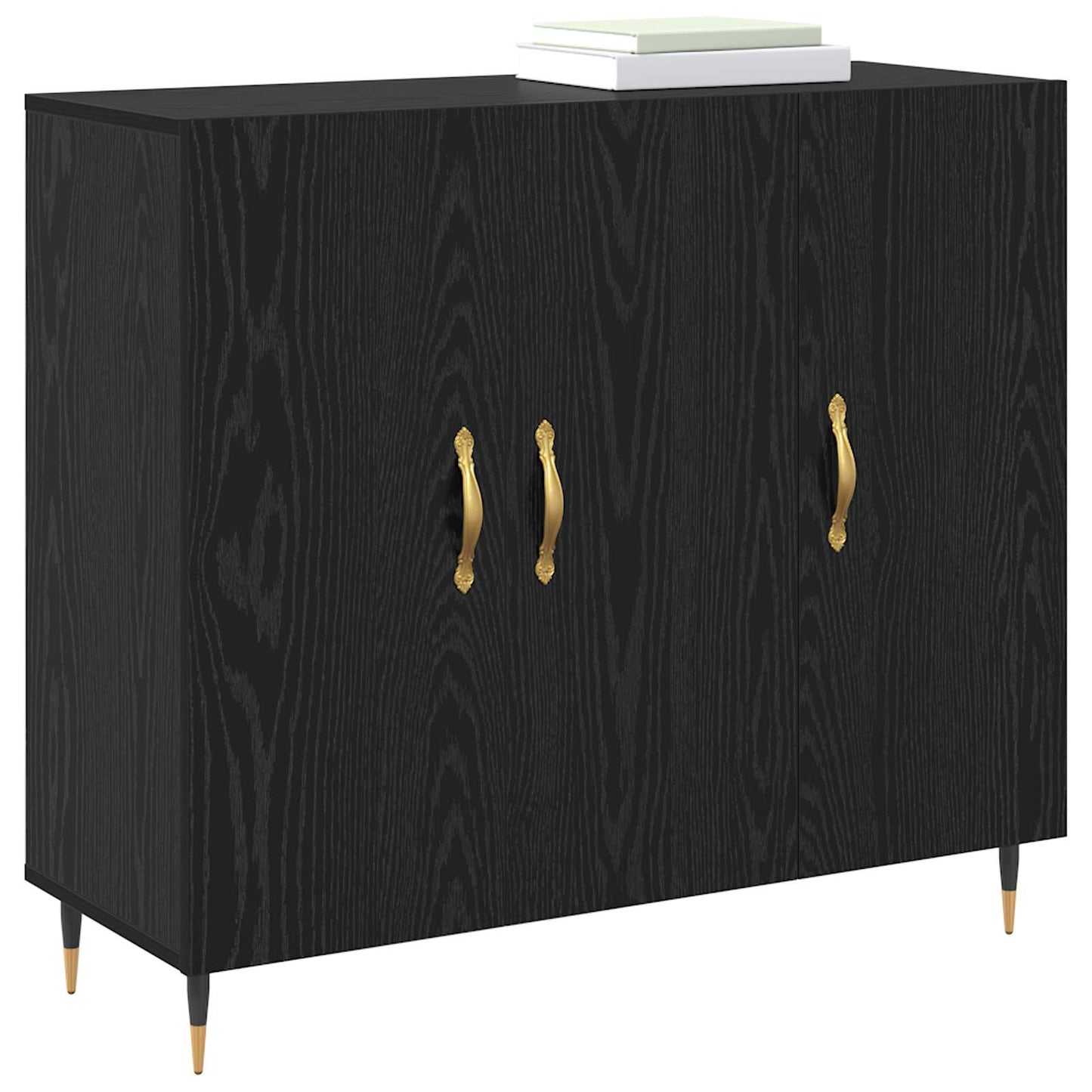 Serviesskap Svart Eik 90 x 34 x 80 cm Konstruert tre
