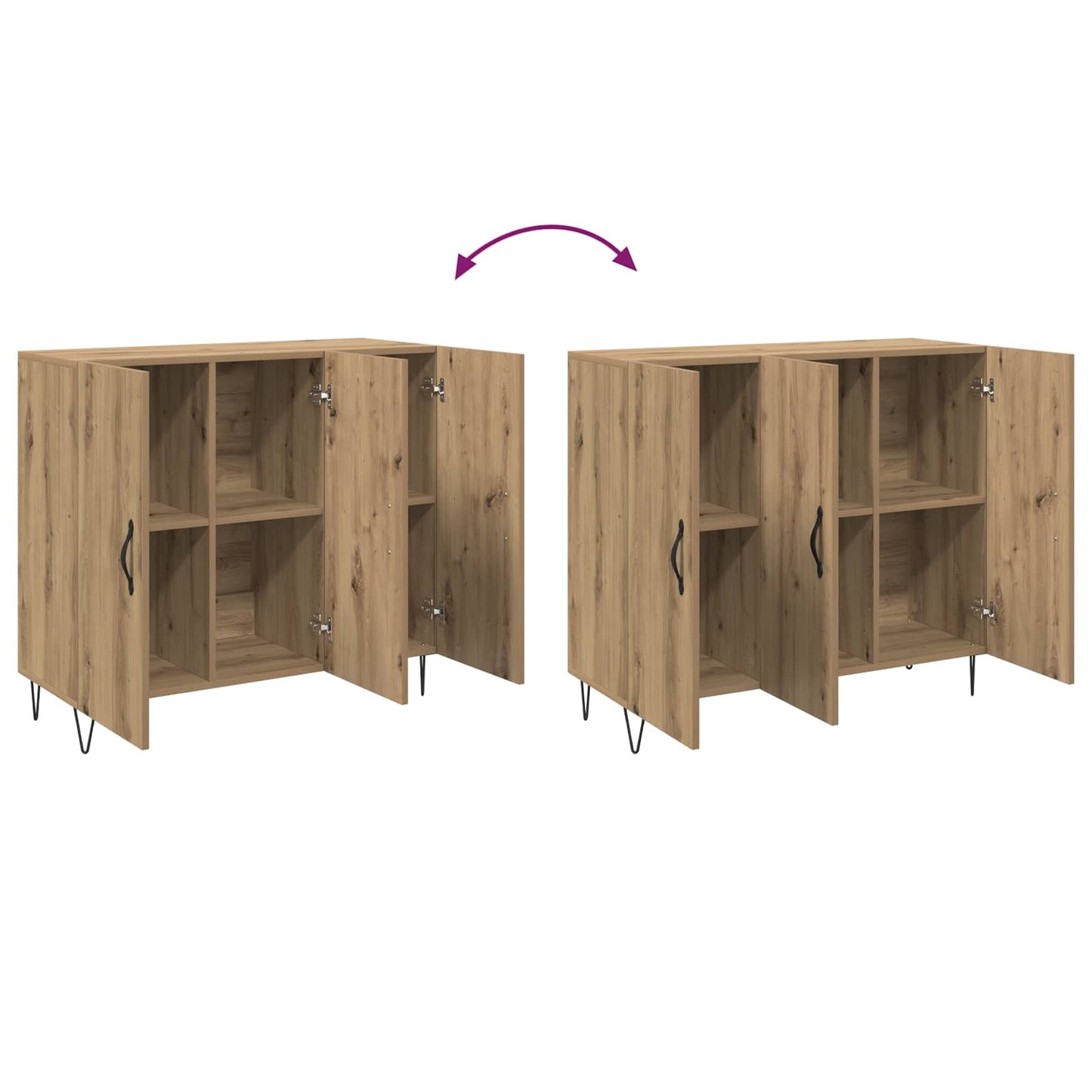 Serviesskap Artisan Eik 90 x 32,5 x 80 cm Konstruert tre