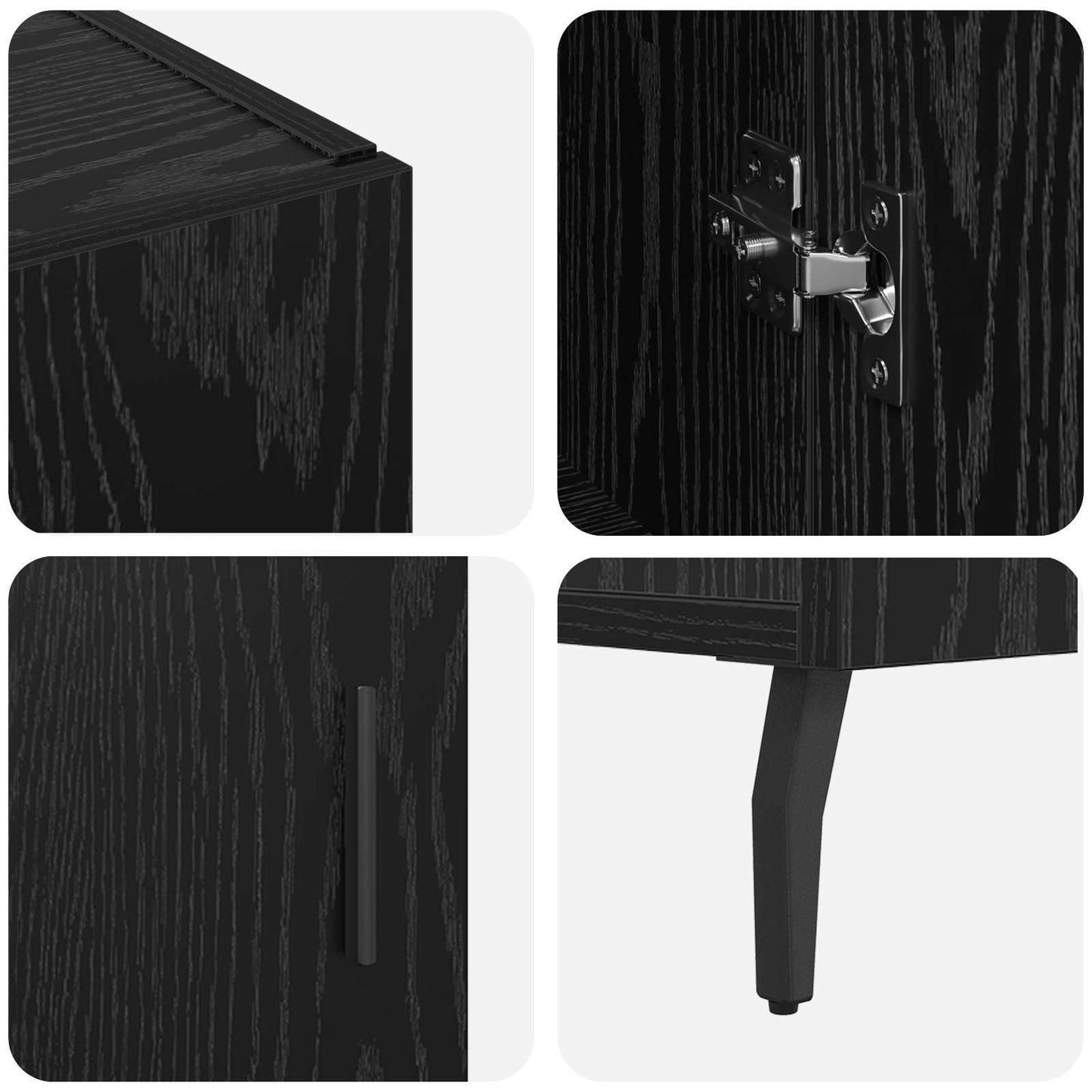 Serviesskap Svart Eik 90 x 34 x 80 cm Konstruert tre