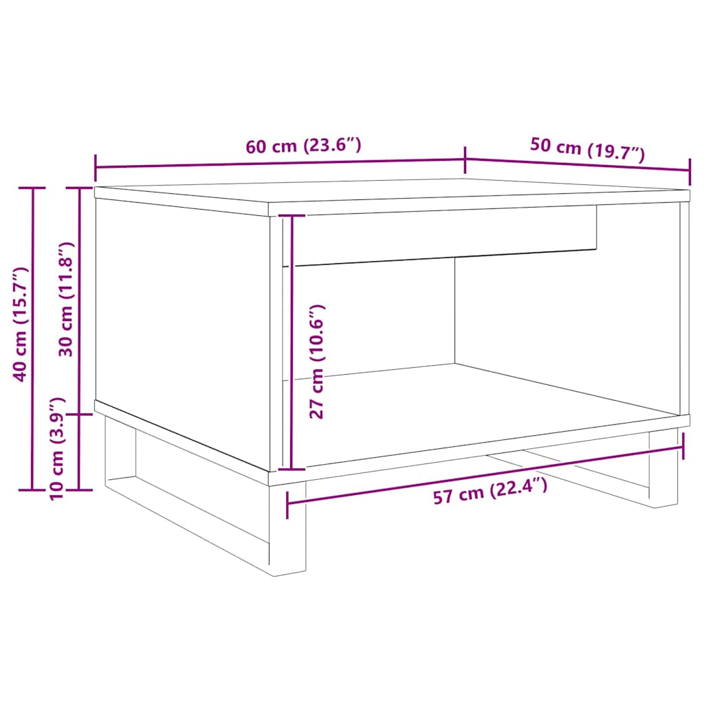 Kaffebord Gammelt tre 60 x 50 x 40 cm Konstruert tre