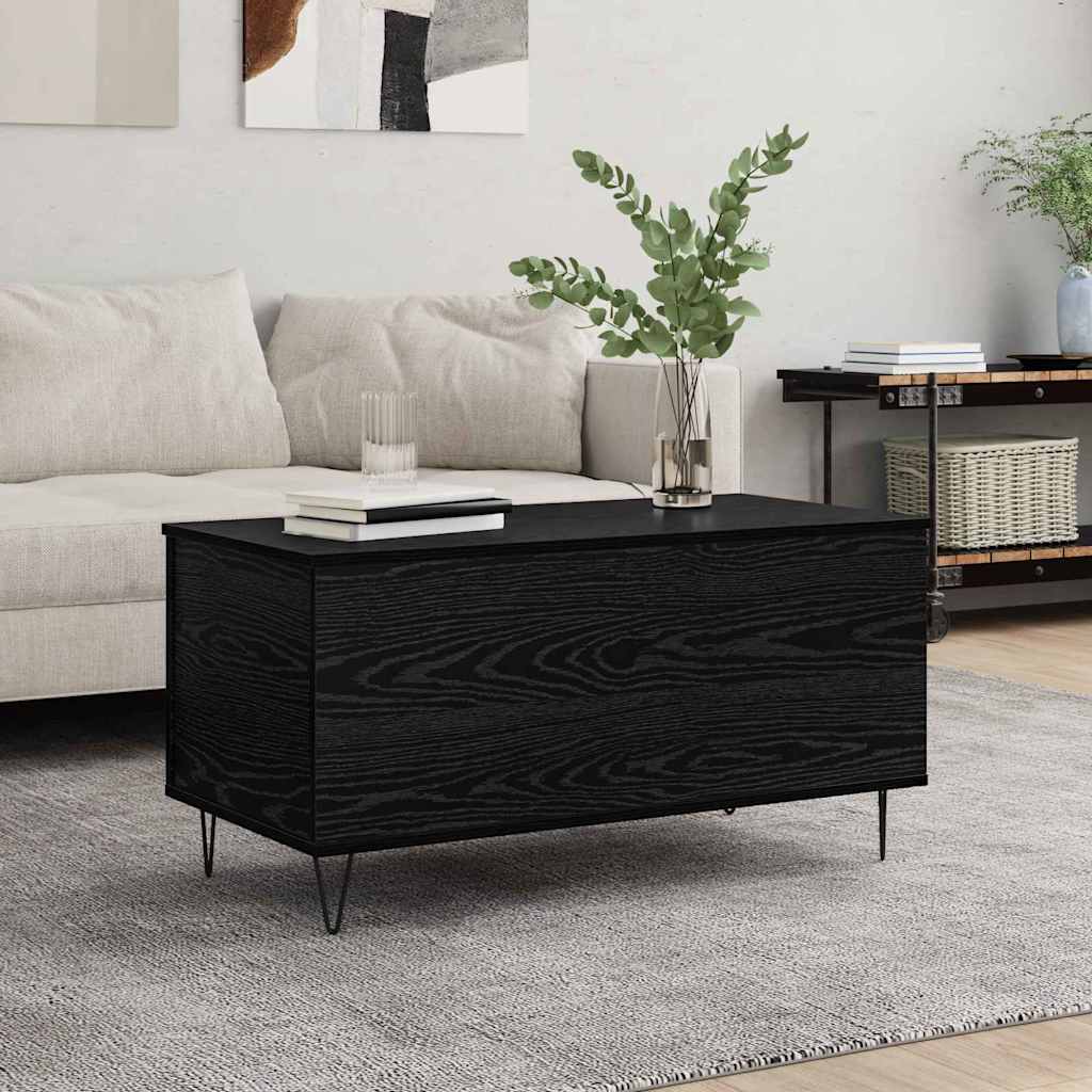 Kaffebord Svart eik 90 x 44.5 x 45 cm Konstruert tre