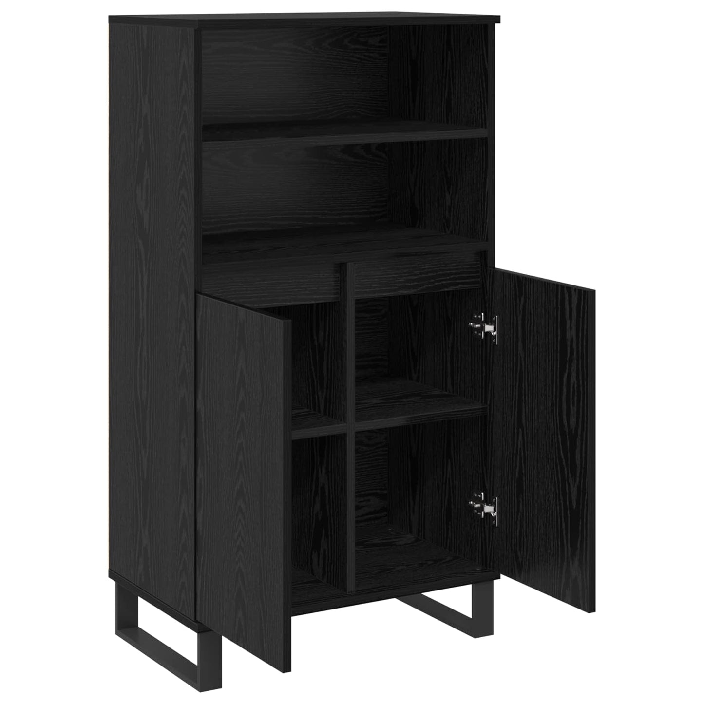 Høyskap Svart 60 x 36 x 110 cm Konstruert tre