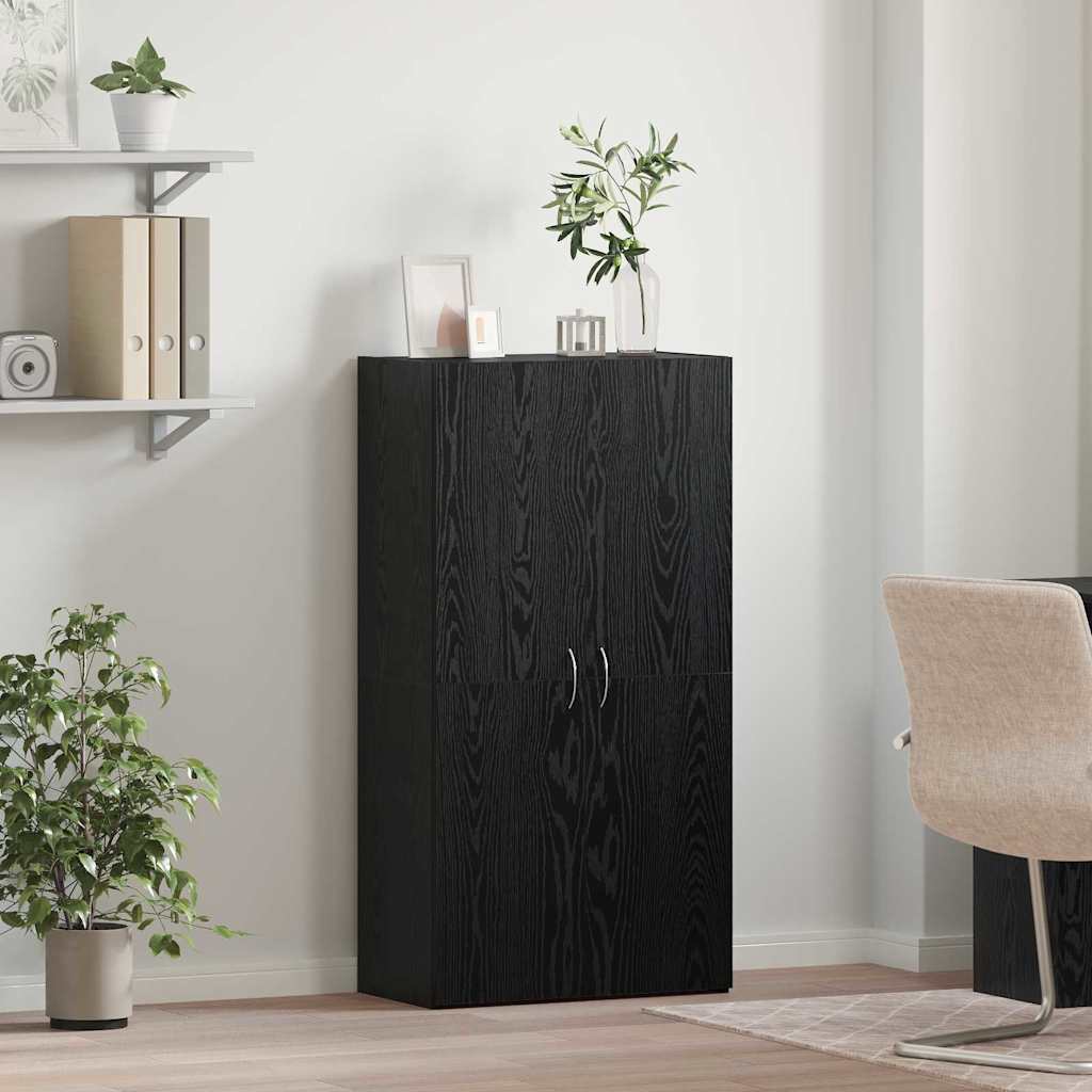 Kontorskap Svart eik 60 x 32 x 115 cm Konstruert tre