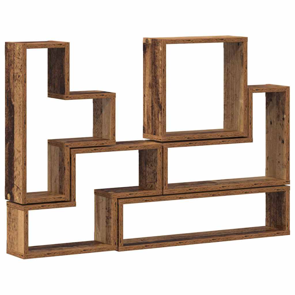 Veggboks med hylle Gammelt tre 96 x 12 x 64 cm Konstruert tre