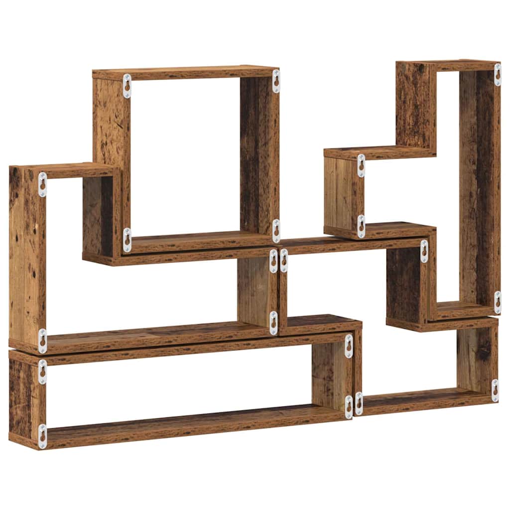 Veggboks med hylle Gammelt tre 96 x 12 x 64 cm Konstruert tre